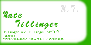 mate tillinger business card